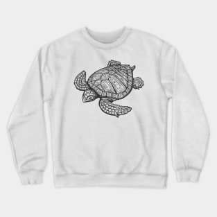 Sea Turtle  Tattoo Illustration Crewneck Sweatshirt